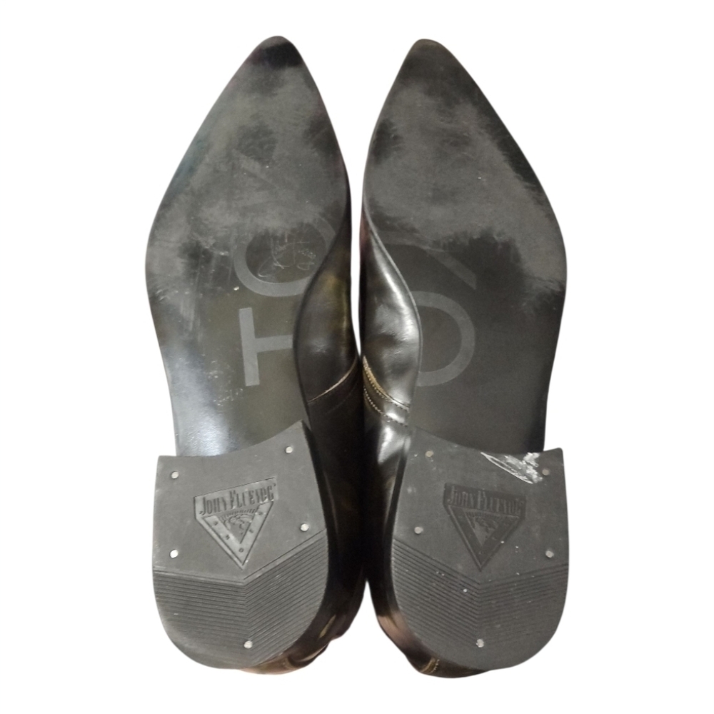 JOHN FLUEVOG | 'Kawasaki' Dark Leather Pointed-Toe Chukka Boots in Size US 12 - Picture 7 of 8